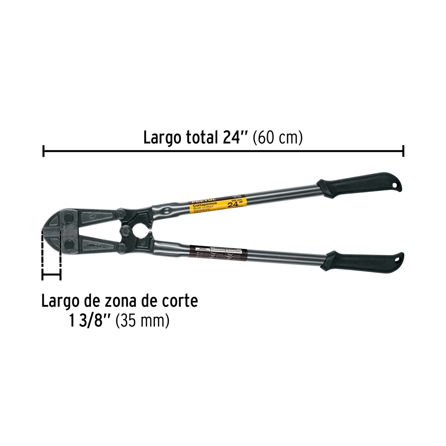 Cortapernos 24', mango tubular, PRETUL | CP-24P | 20947