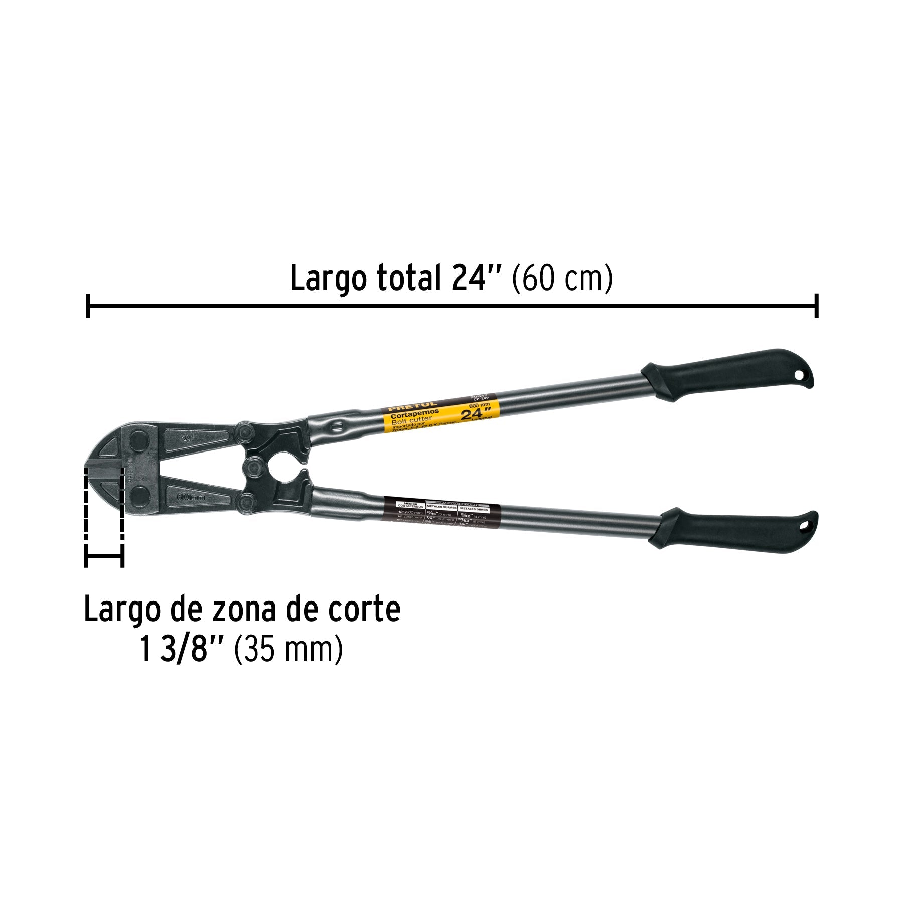 Cortapernos 24', mango tubular, PRETUL | CP-24P | 20947
