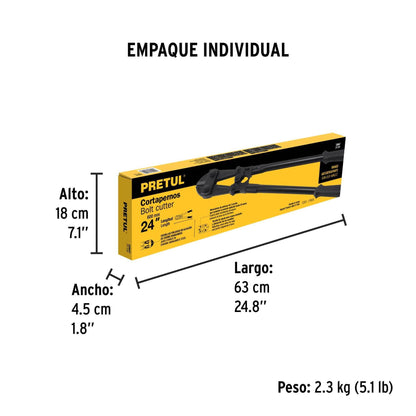 Cortapernos 24', mango tubular, PRETUL | CP-24P | 20947