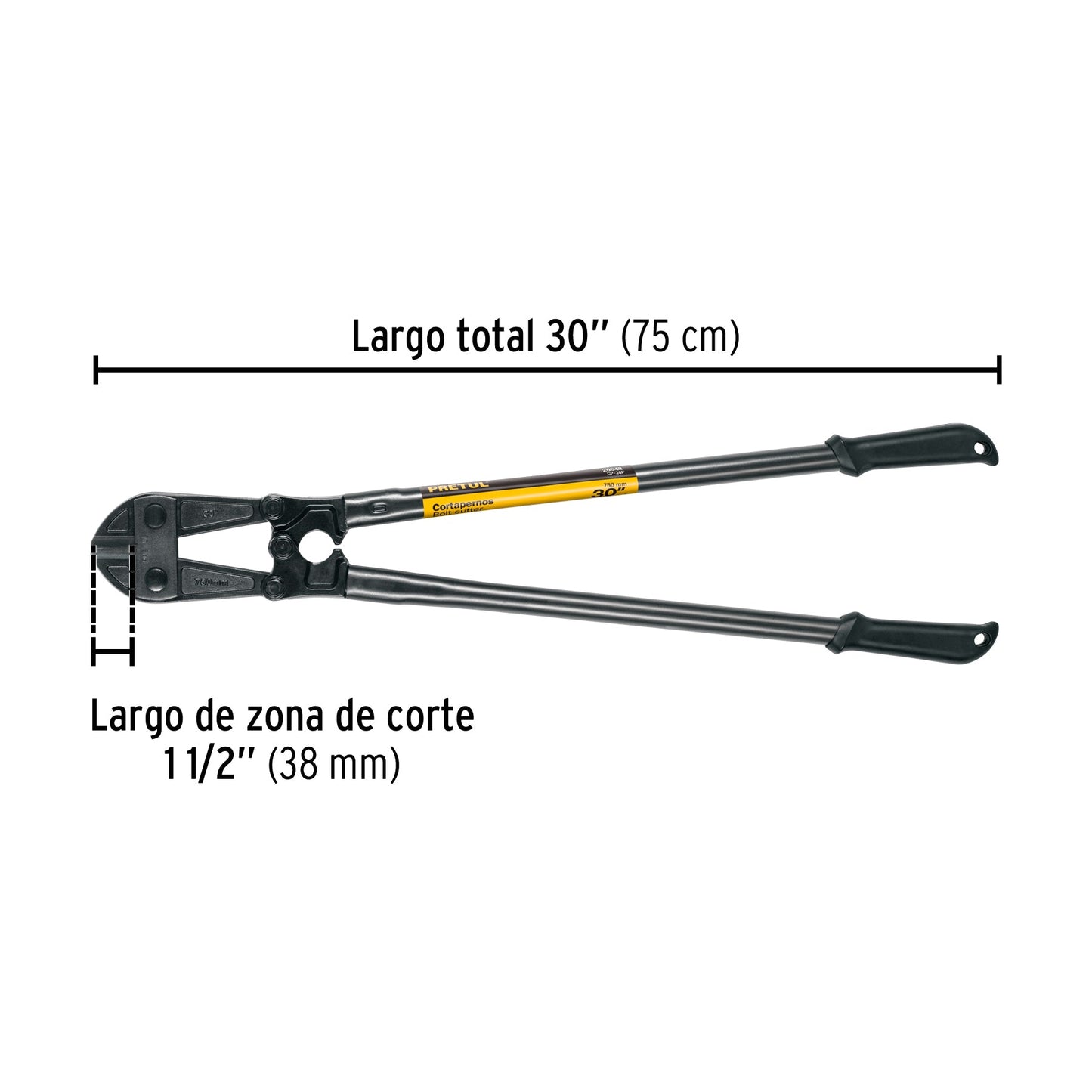 Cortapernos 30', mango tubular, PRETUL | CP-30P | 20948