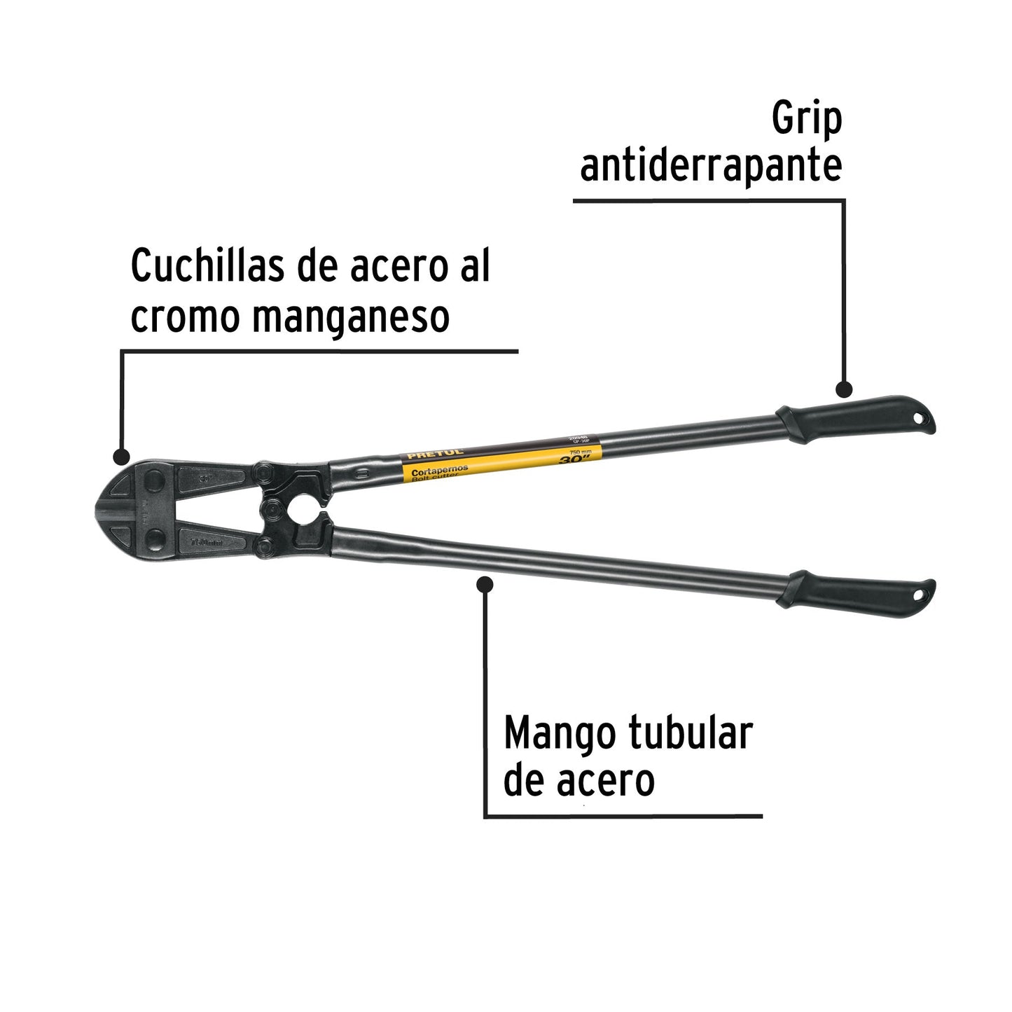 Cortapernos 30', mango tubular, PRETUL | CP-30P | 20948