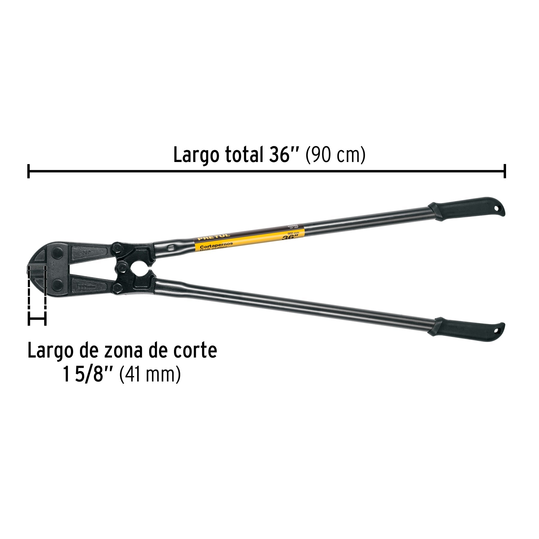 Cortapernos 36', mango tubular, PRETUL | CP-36P | 20949