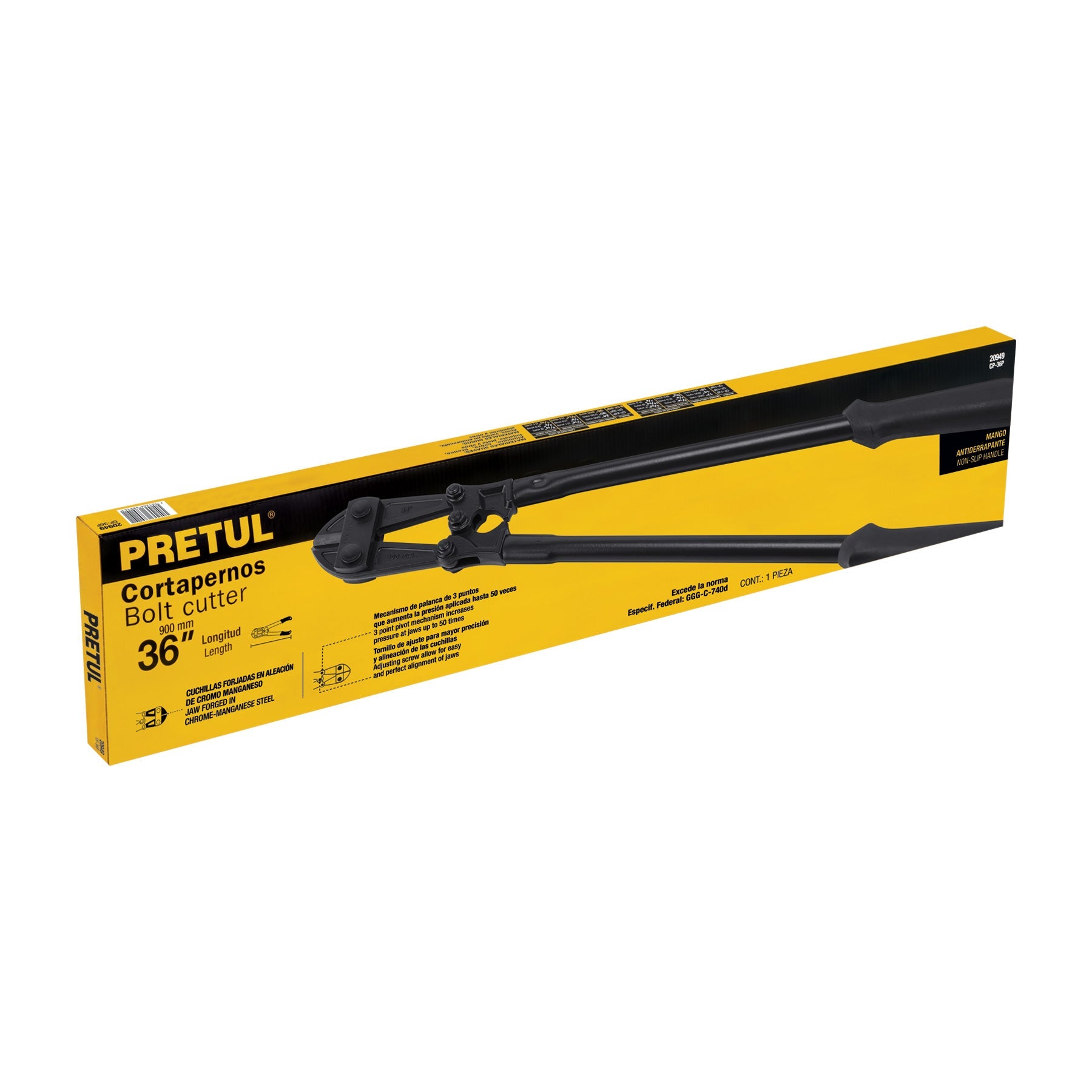Cortapernos 36', mango tubular, PRETUL | CP-36P | 20949