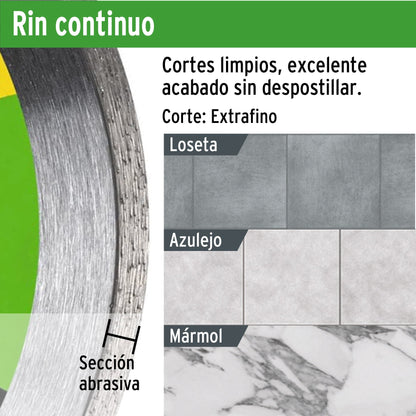 Disco de diamante de 7' x 2.1 mm, rin continuo, PRETUL | DID-170P | 21000
