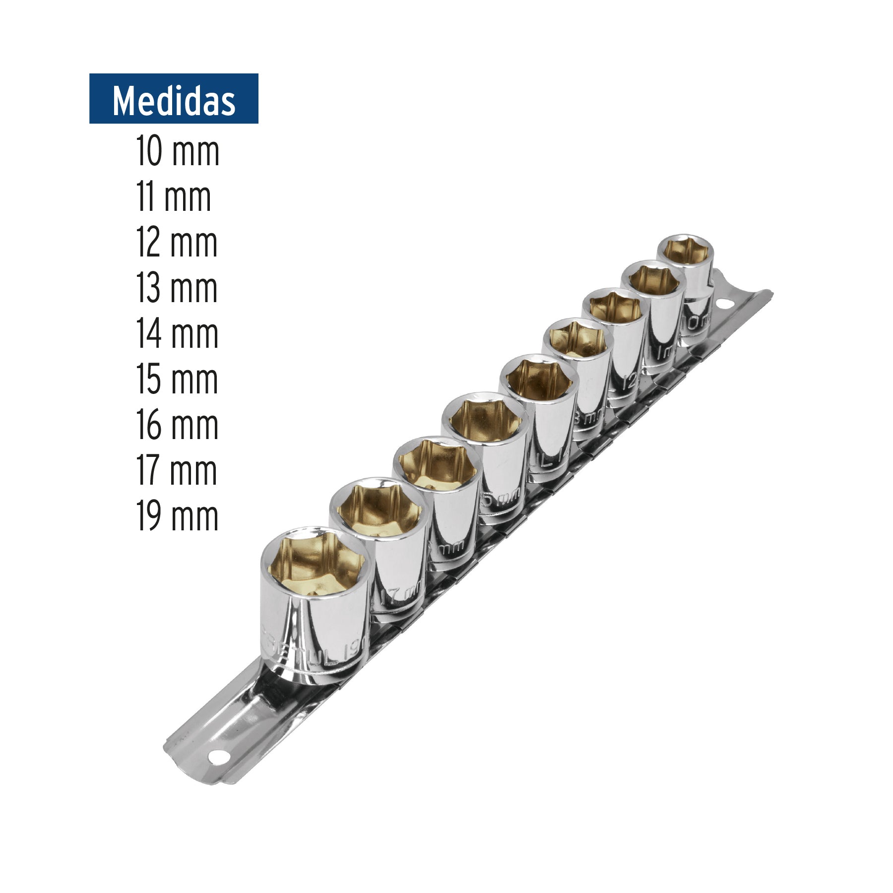Juego de 9 dados cuadro 3/8' mm, Pretul | JD-3/8X10MM-P | 21189