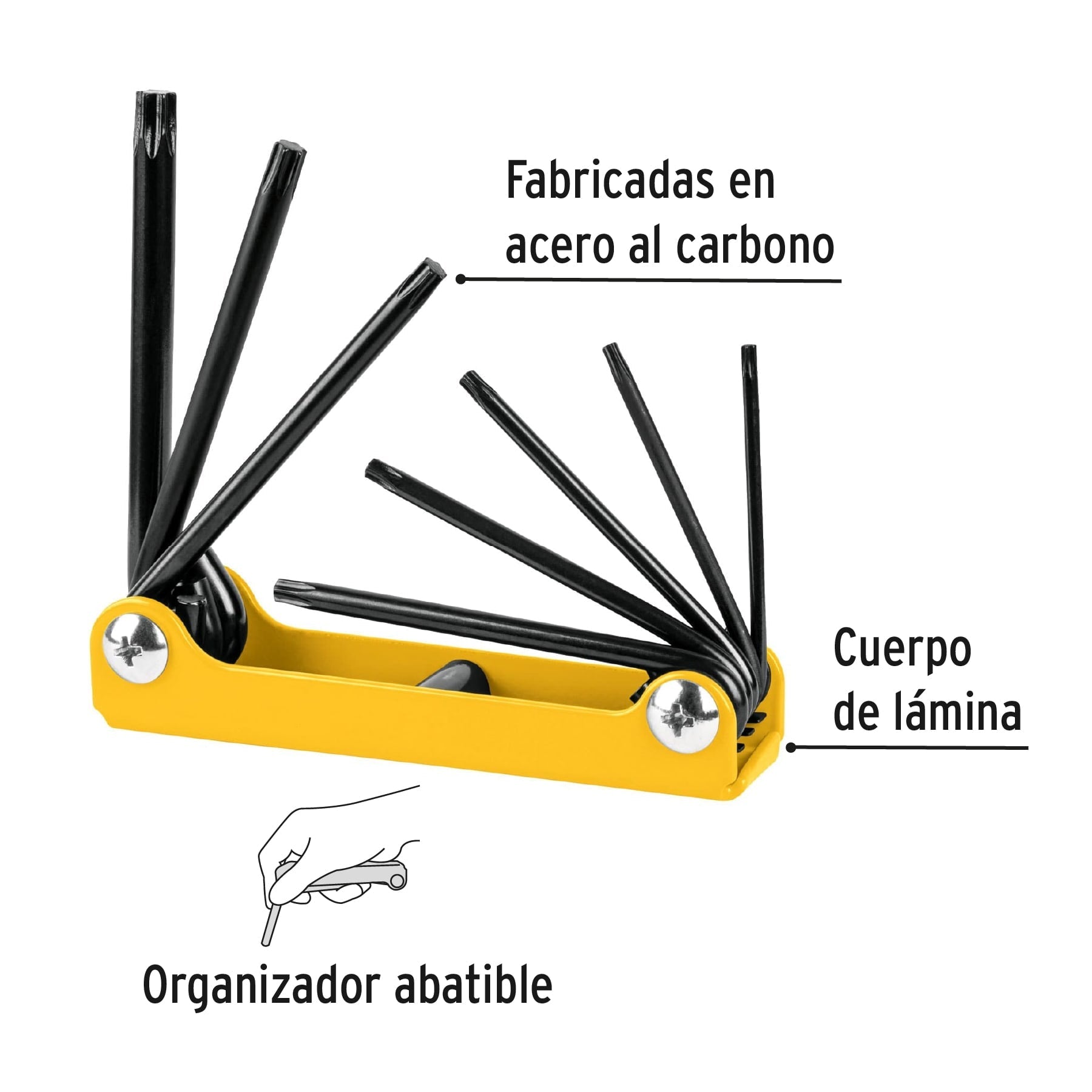 Juego de 8 llaves torx tipo navaja, cuerpo de lámina, PRETUL | TORX-8P | 21395