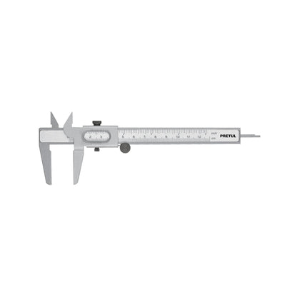Calibrador vernier escolar 5', acero, std y mm, PRETUL | VER-6P | 21454