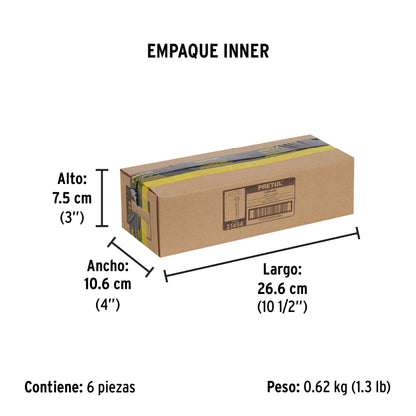 Calibrador vernier escolar 5', acero, std y mm, PRETUL | VER-6P | 21454
