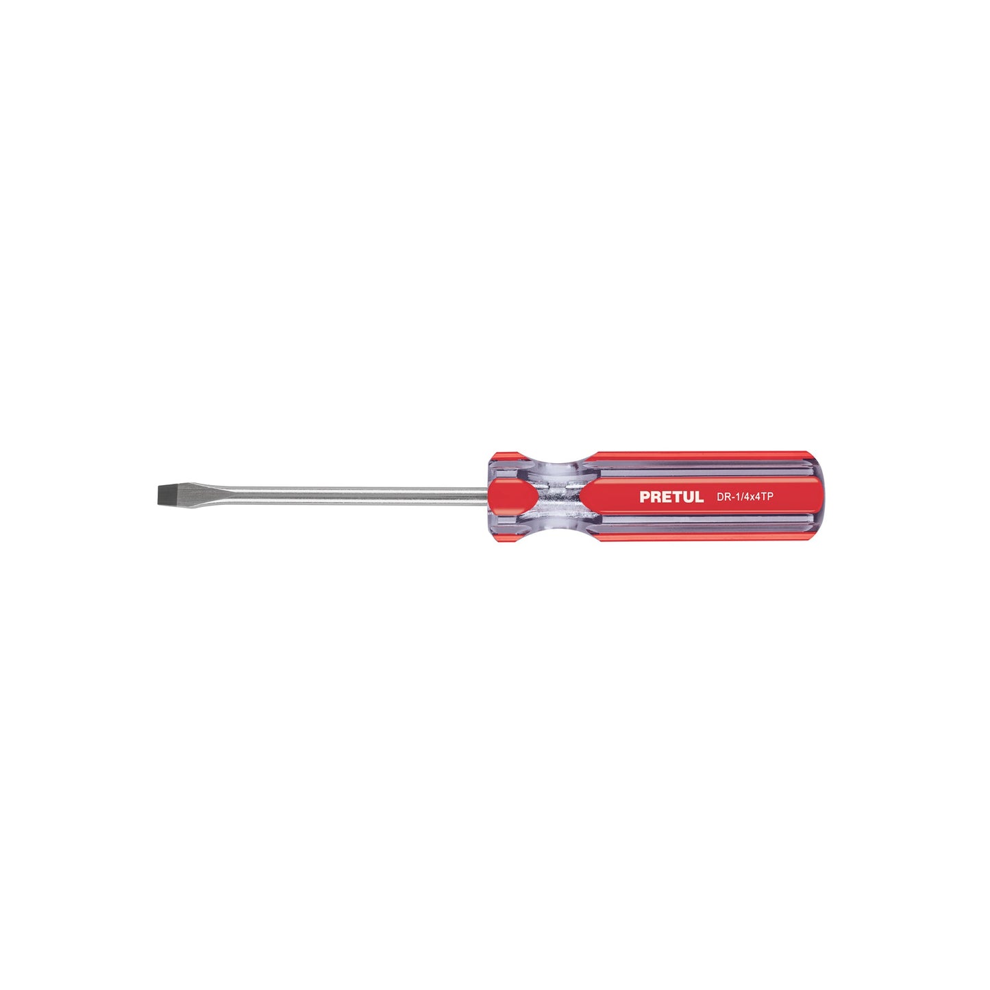 Desarmador plano 1/4 x 4' mango de PVC, Pretul | DR-1/4X4TP | 21459