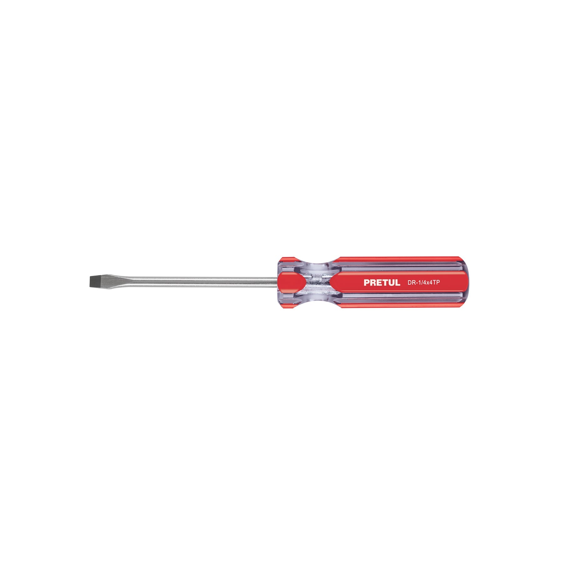 Desarmador plano 1/4 x 4' mango de PVC, Pretul | DR-1/4X4TP | 21459