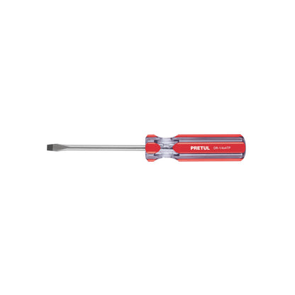 Desarmador plano 1/4 x 4' mango de PVC, Pretul | DR-1/4X4TP | 21459