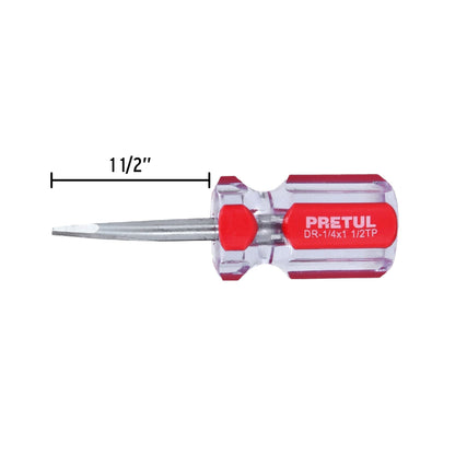 Desarmador plano 1/4 x 1-1/2' mango de PVC, Pretul | DR-1/4X1-1/2TP | 21461