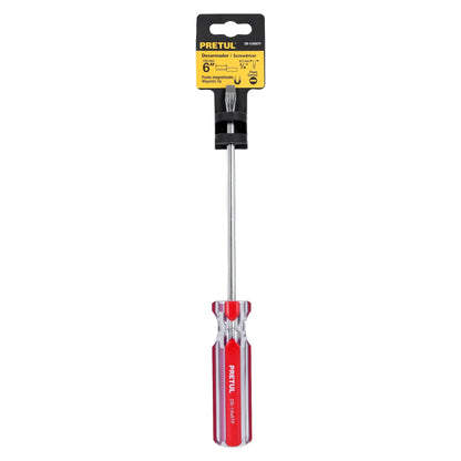 Desarmador plano 1/4 x 6' mango de PVC, Pretul | DR-1/4X6TP | 21462