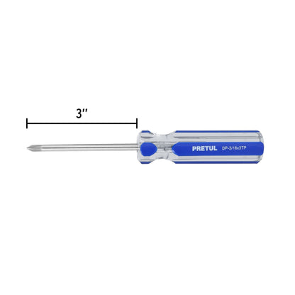 Desarmador de cruz 3/16 x 3' mango de PVC, Pretul | DP-3/16X3TP | 21471