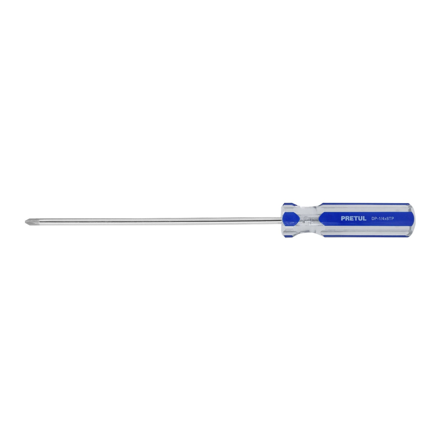 Desarmador de cruz 1/4 x 8' mango de PVC, Pretul | DP-1/4X8TP | 21475