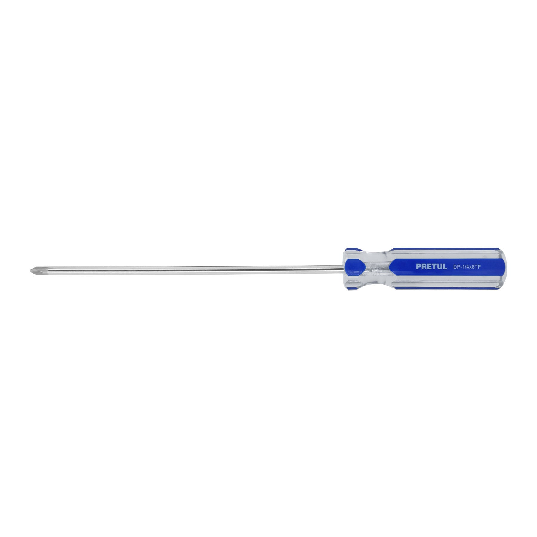 Desarmador de cruz 1/4 x 8' mango de PVC, Pretul | DP-1/4X8TP | 21475