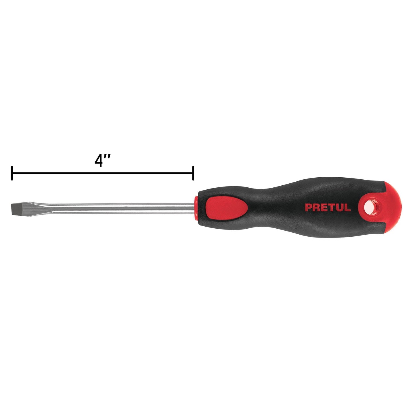 Desarmador plano 1/4' x 4'mango Comfort Grip, Pretul | DR-1/4X4BP | 21481