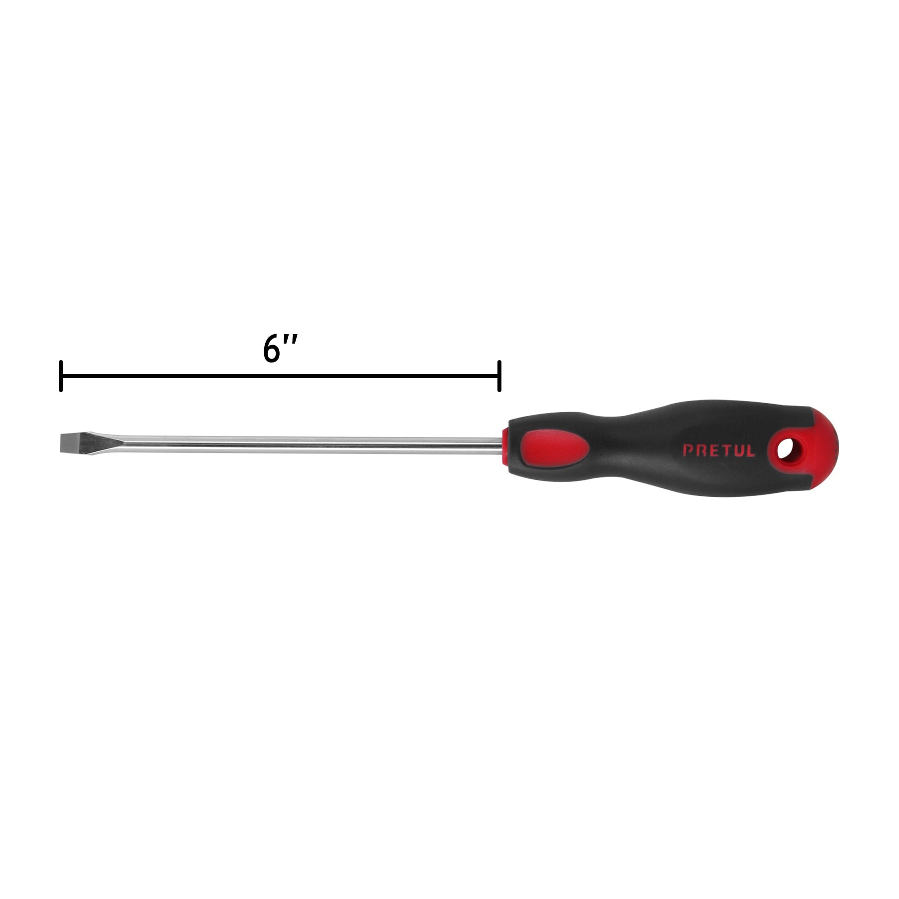 Desarmador plano 1/4' x 6'mango Comfort Grip, Pretul | DR-1/4X6BP | 21484