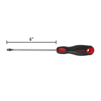 Desarmador plano 1/4' x 6'mango Comfort Grip, Pretul | DR-1/4X6BP | 21484