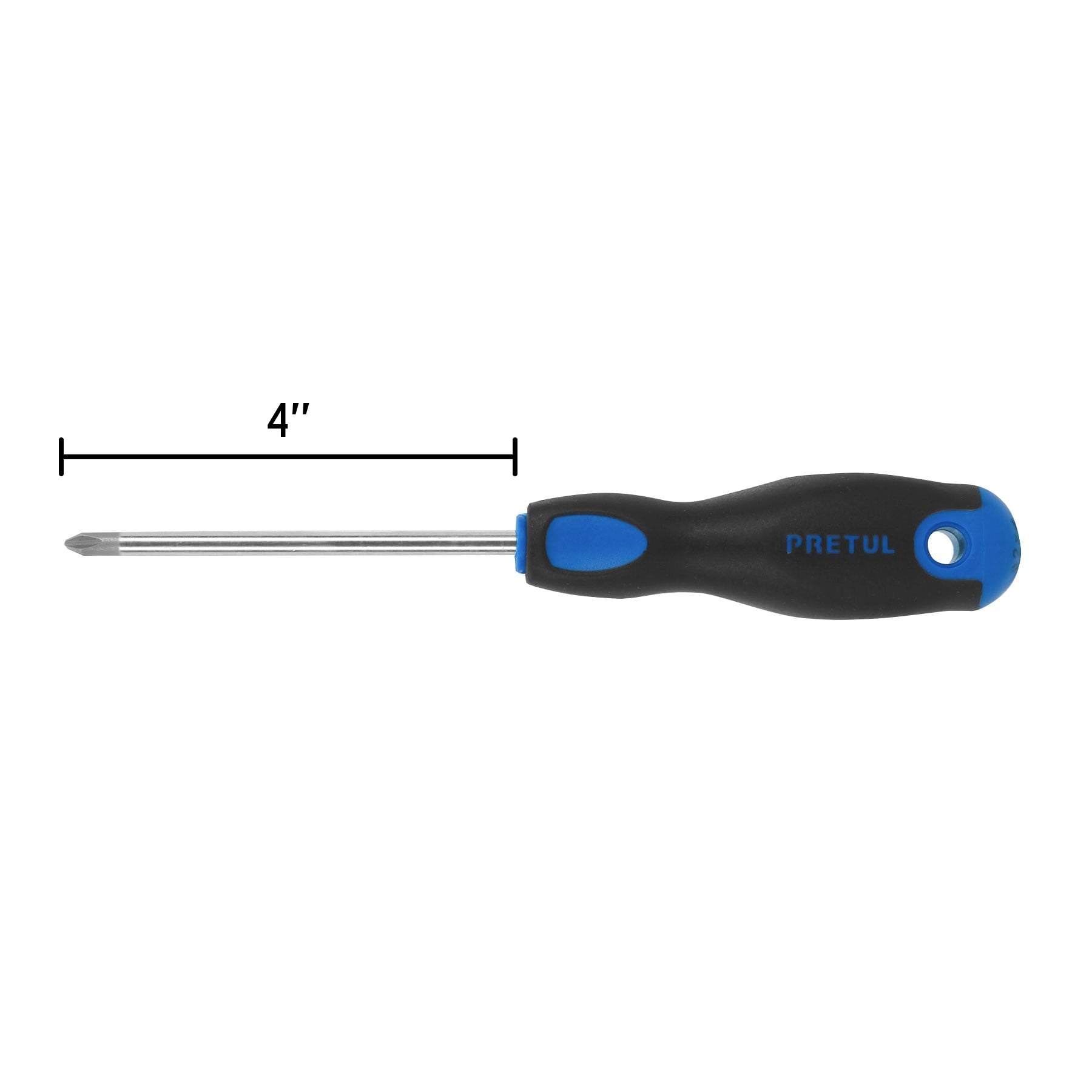 Desarmador de cruz 1/4' x 4' mango Comfort Grip, Pretul | DP-1/4X4BP | 21496