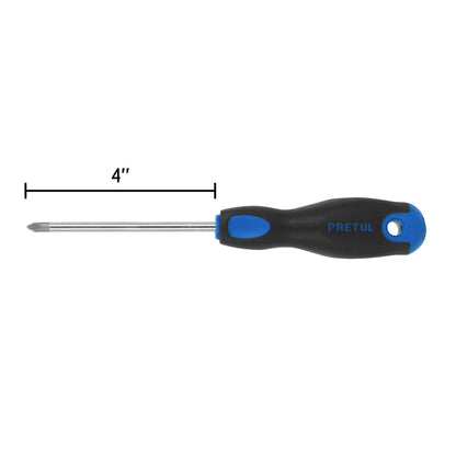 Desarmador de cruz 1/4' x 4' mango Comfort Grip, Pretul | DP-1/4X4BP | 21496