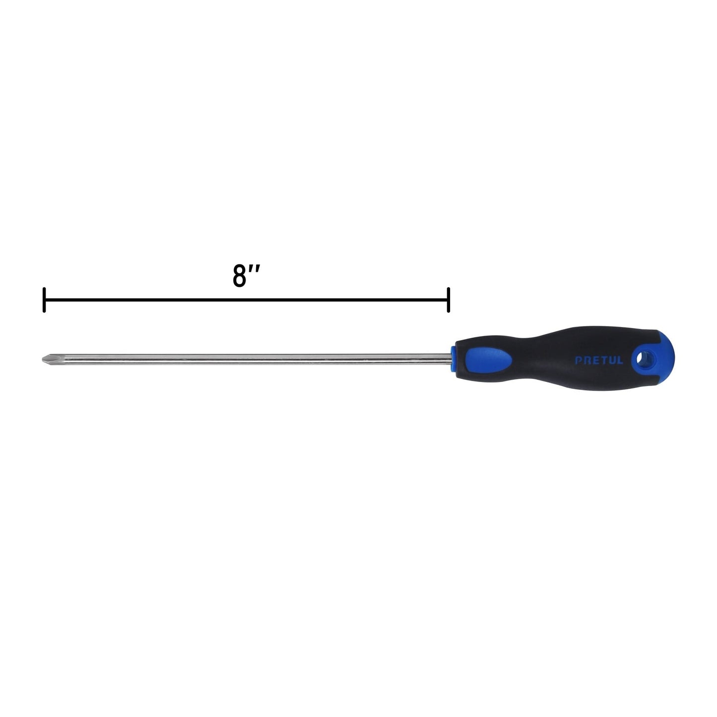 Desarmador de cruz 1/4' x 8' mango Comfort Grip, Pretul | DP-1/4X8BP | 21497