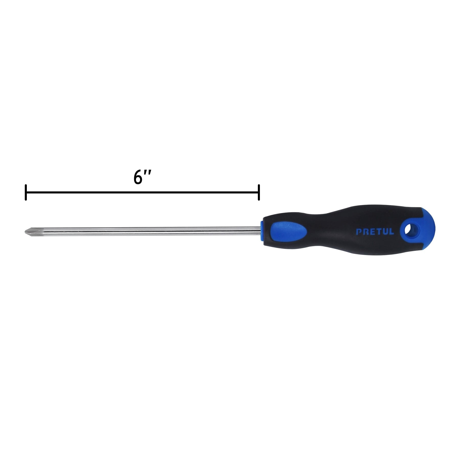Desarmador de cruz 1/4' x 6' mango Comfort Grip, Pretul | DP-1/4X6BP | 21499