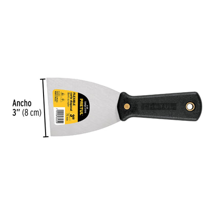 Espátula flexible 3' con mango de plástico, Pretul | E-3F | 21516