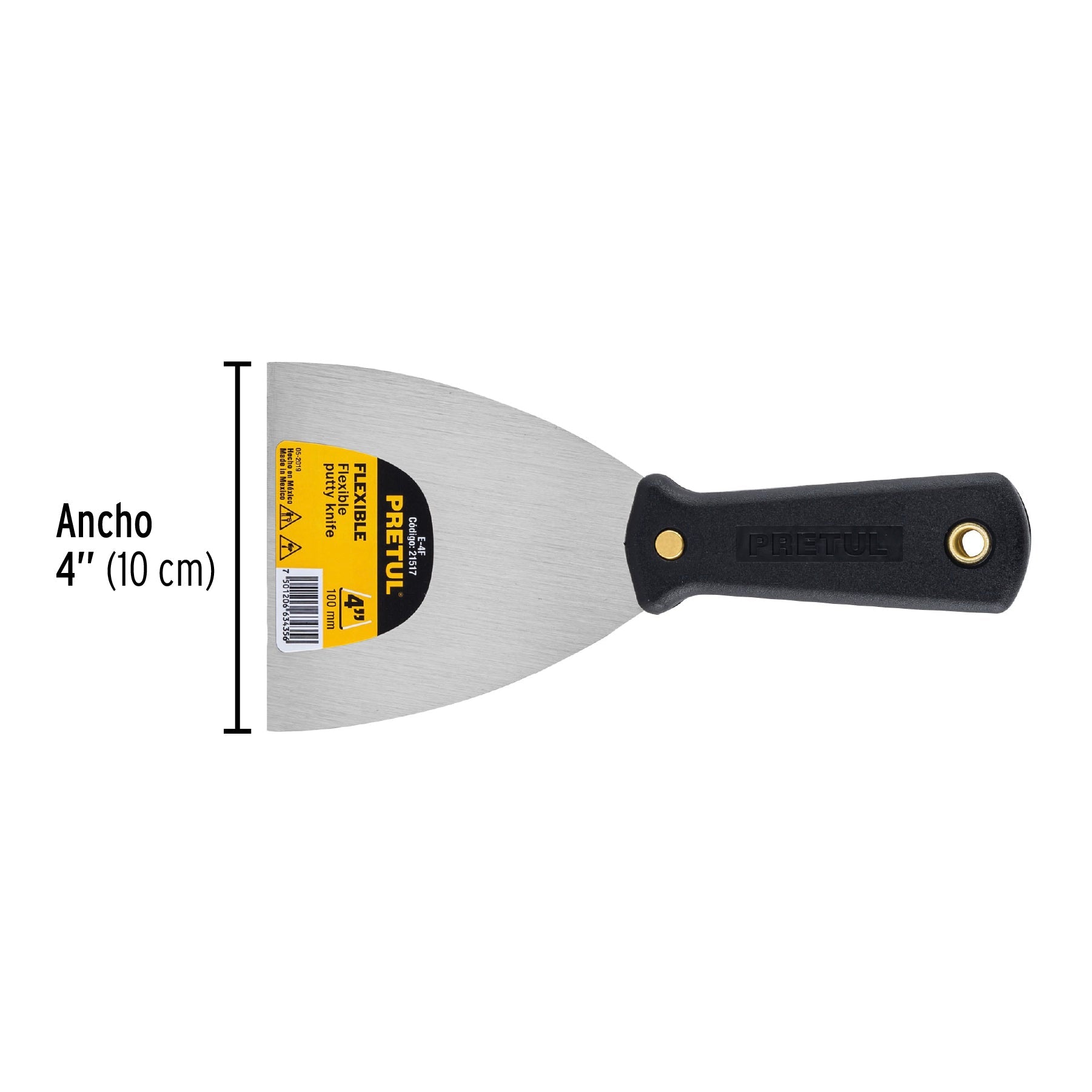 Espátula flexible 4' con mango de plástico, Pretul | E-4F | 21517