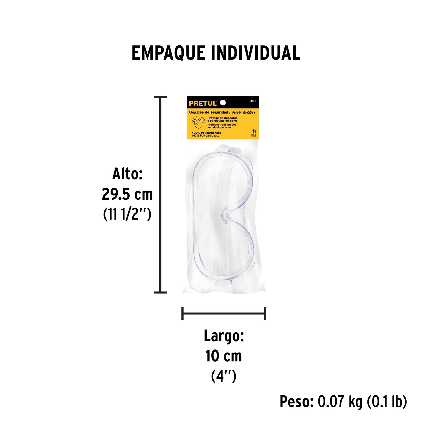 Goggles de seguridad con ventilación directa, Pretul | GOT-P | 21538