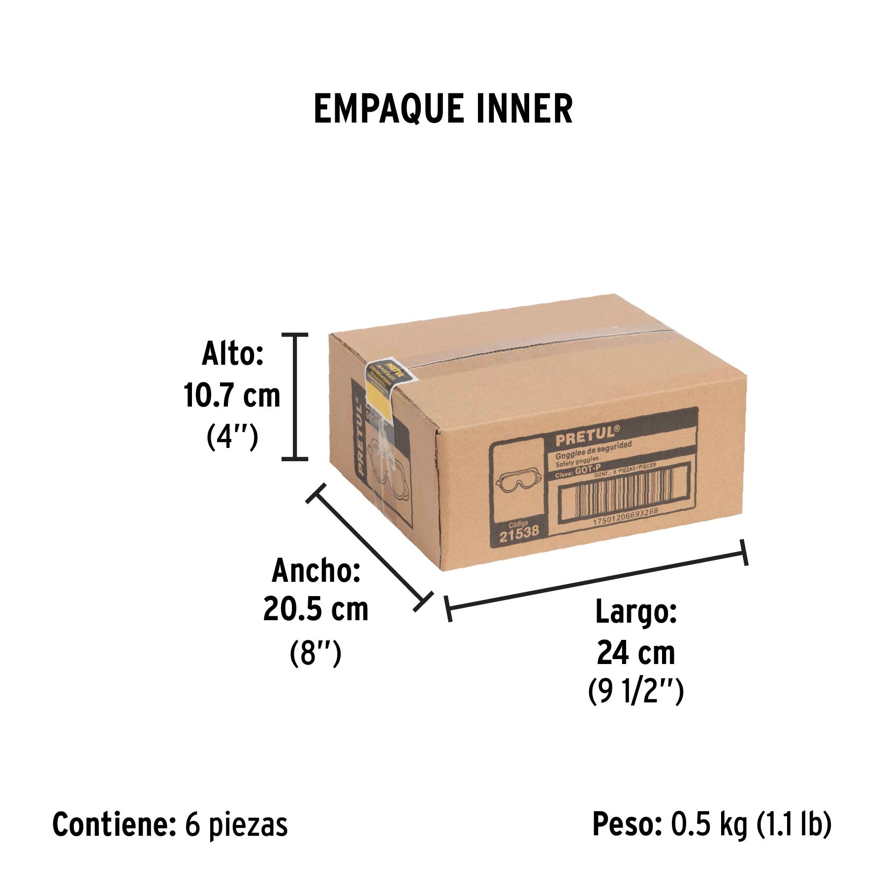 Goggles de seguridad con ventilación directa, Pretul | GOT-P | 21538