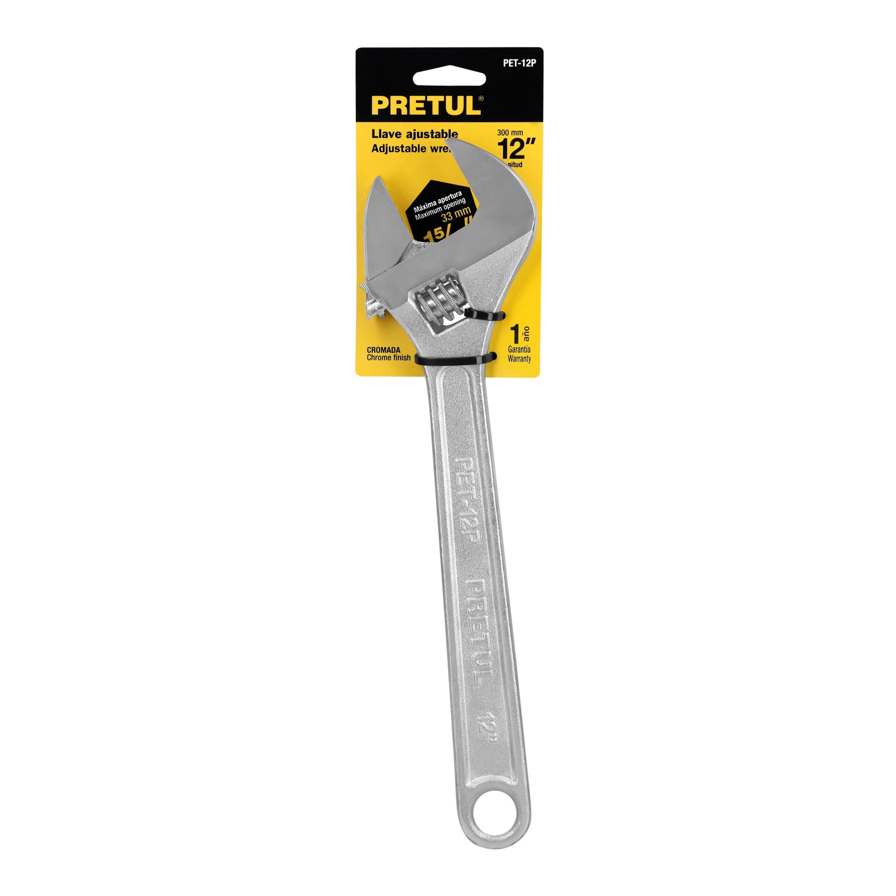 Llave ajustable (perico) 12' cromada, Pretul | PET-12P | 21817