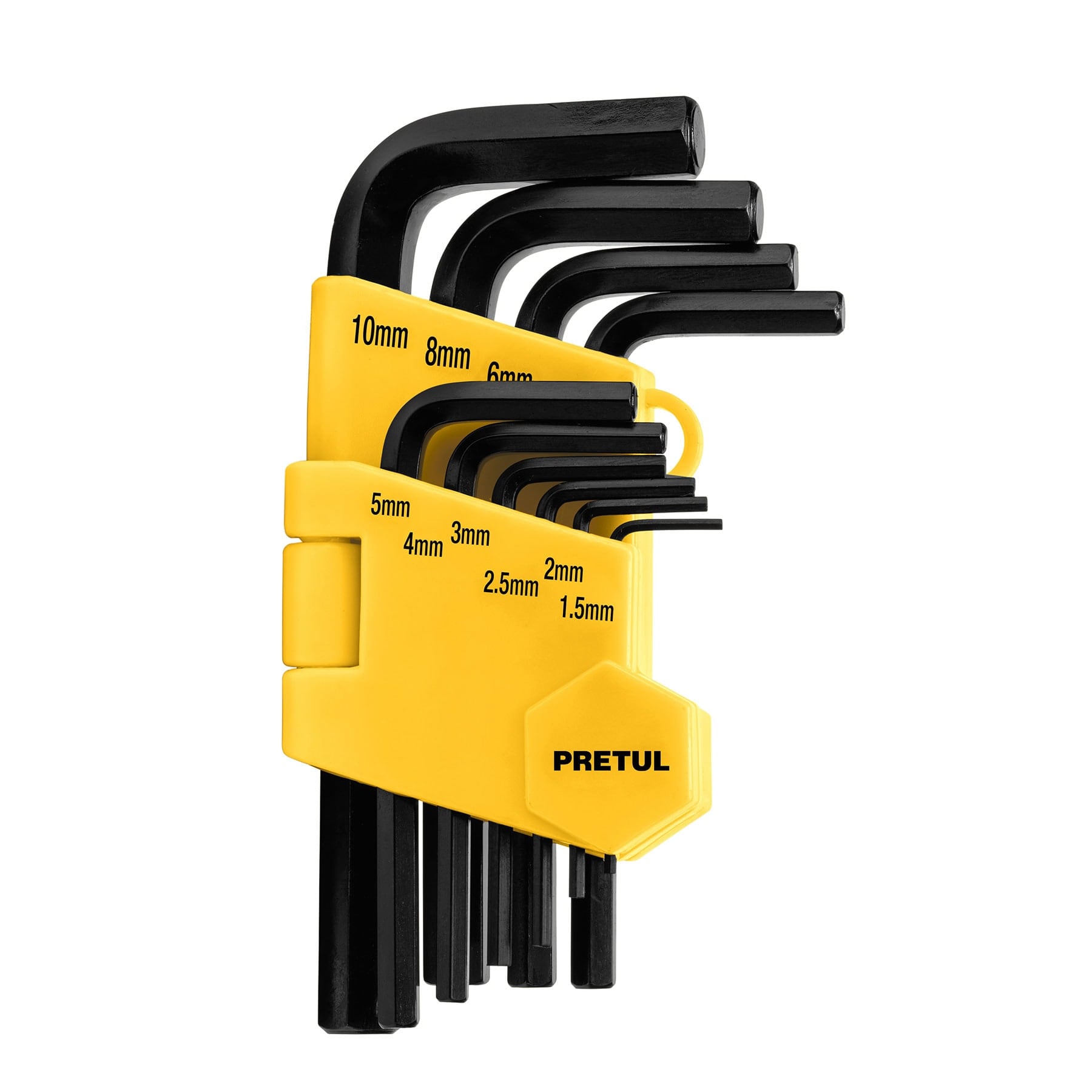 Juego 10 llaves allen mm punta hex con organizador, PRETUL | ALL-10M-P | 21855