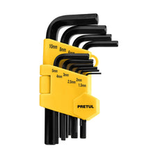 Juego 10 llaves allen mm punta hex con organizador, PRETUL | ALL-10M-P | 21855