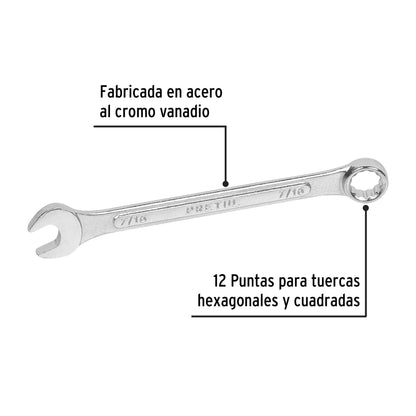 Llave combinada 7/16' x 150 mm de largo, Pretul | LL-2014P | 21883