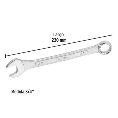 Llave combinada 3/4' x 230 mm de largo, Pretul | LL-2024P | 21888