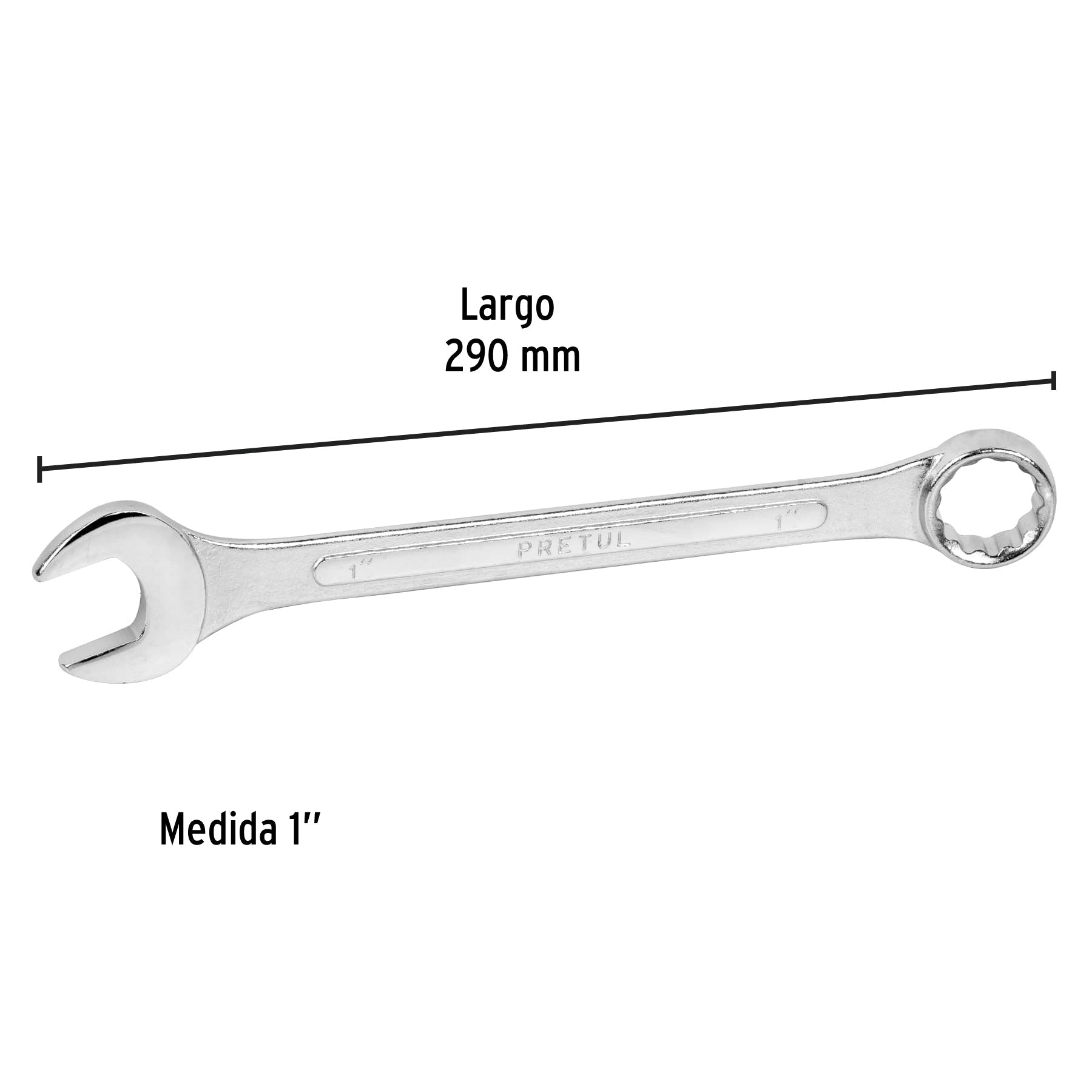 Llave combinada 1' x 290 mm de largo, Pretul | LL-2032P | 21892