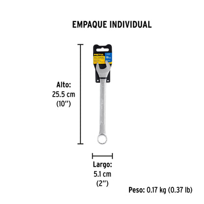 Llave combinada 19 mm x 230 mm de largo, Pretul | LL-2019MP | 21913