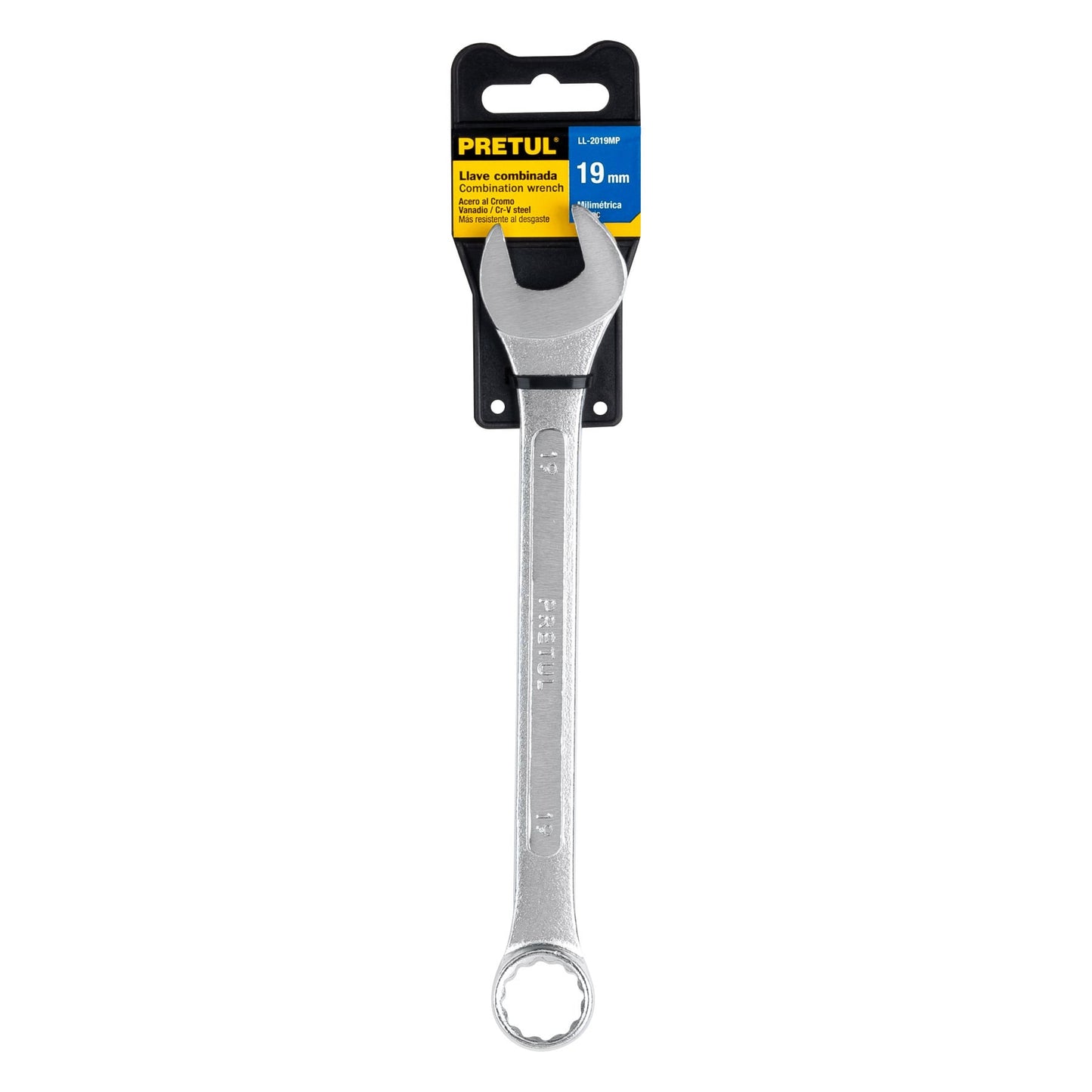 Llave combinada 19 mm x 230 mm de largo, Pretul | LL-2019MP | 21913