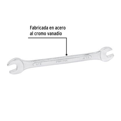 Llave española, 7/16 x 1/2' x 172 mm de largo, PRETUL | LL-3025P | 21953