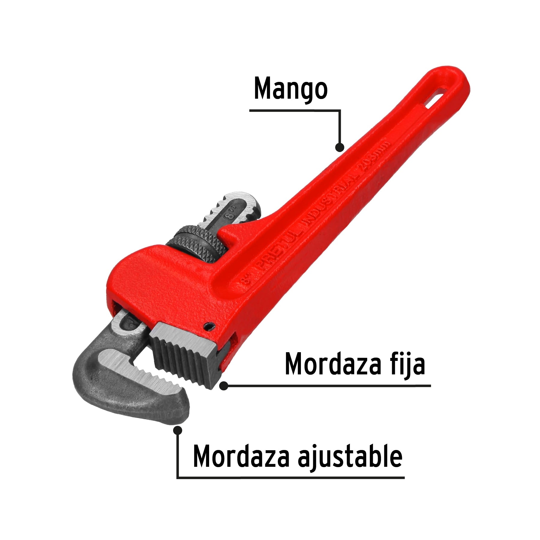 Llave stilson 8' cuerpo de hierro maleable, Pretul | STI-8P | 22010
