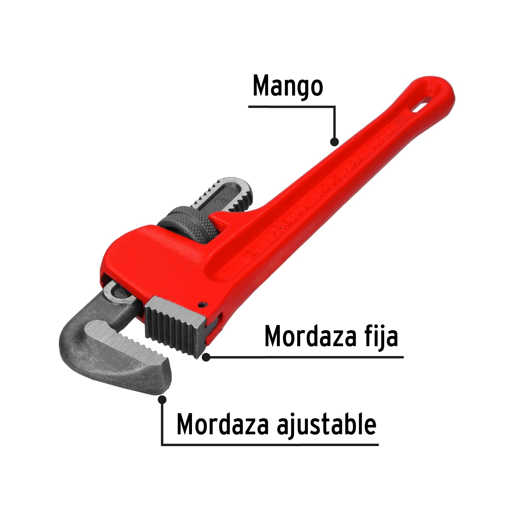 Llave stilson 12' cuerpo de hierro maleable, Pretul | STI-12P | 22012