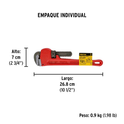 Llave stilson 12' cuerpo de hierro maleable, Pretul | STI-12P | 22012