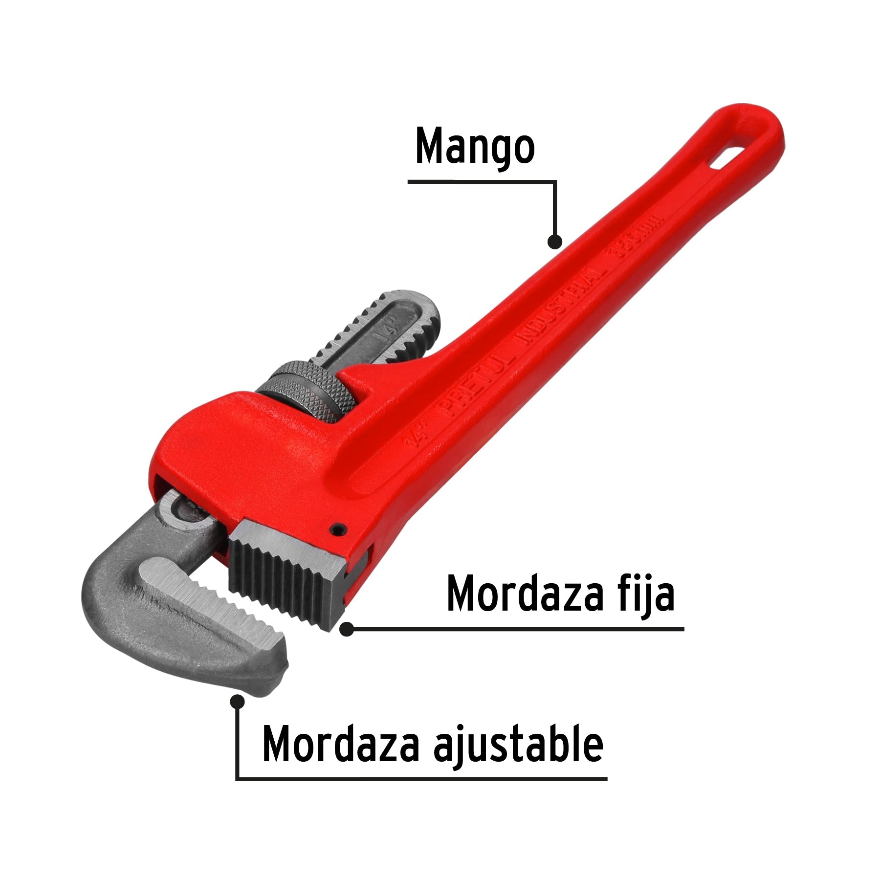Llave stilson 14' cuerpo de hierro maleable, Pretul | STI-14P | 22013