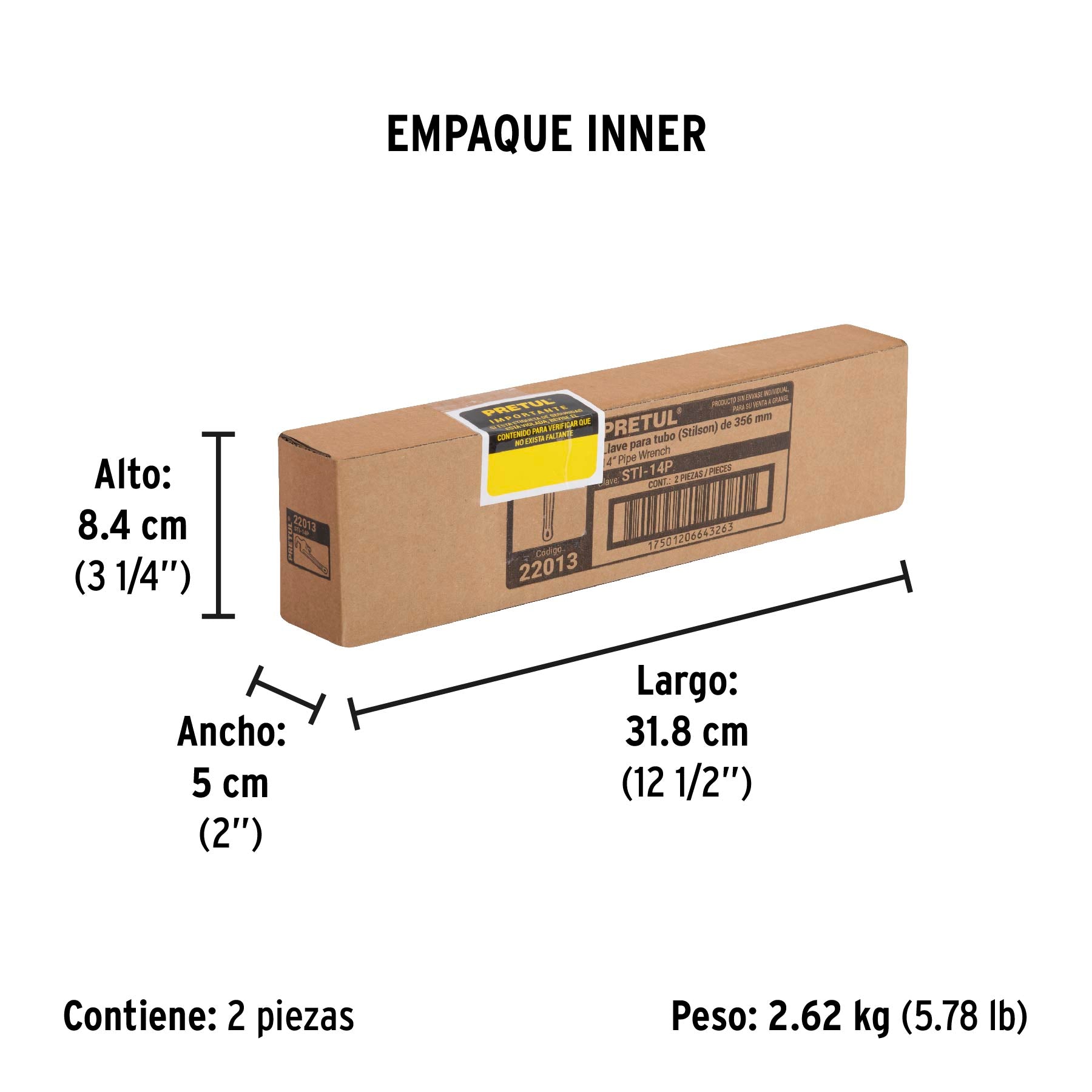 Llave stilson 14' cuerpo de hierro maleable, Pretul | STI-14P | 22013