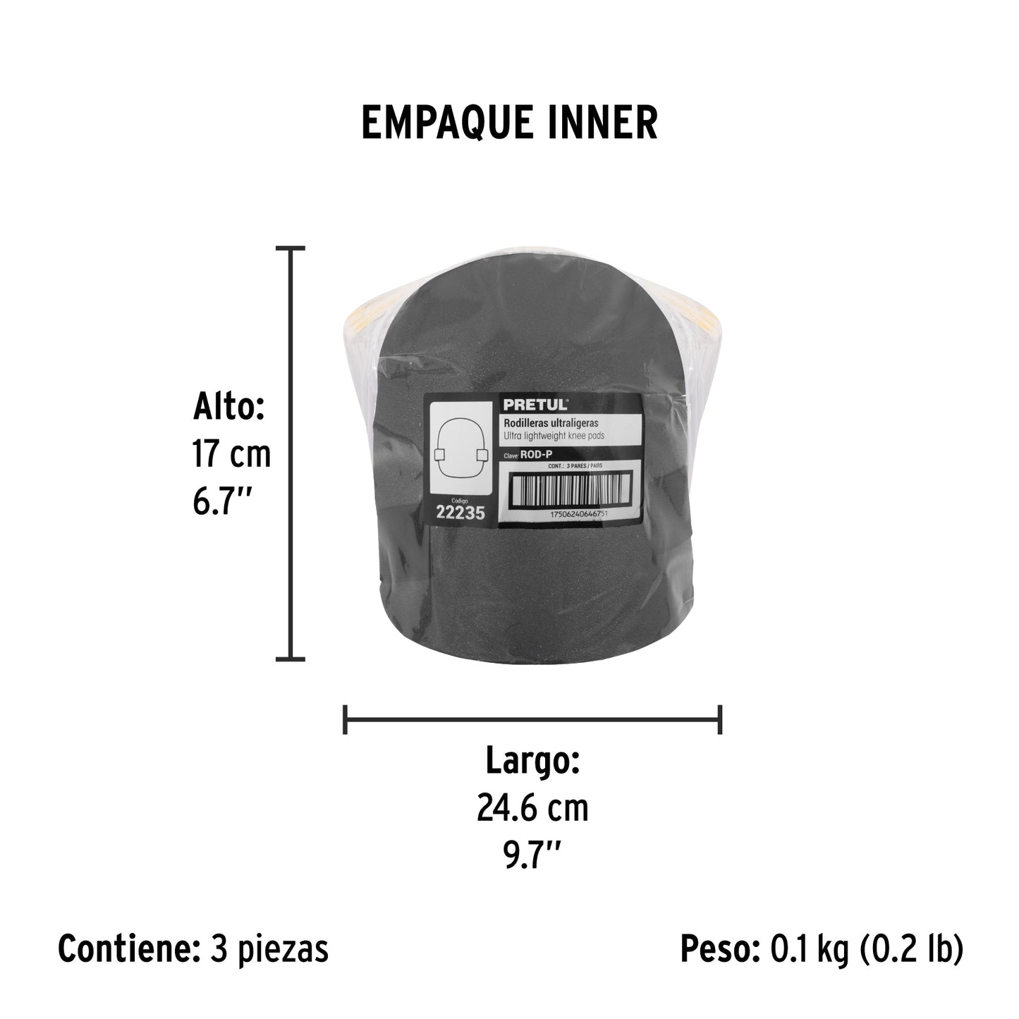 Rodilleras ultraligeras de espuma, Pretul | ROD-100 | 22235