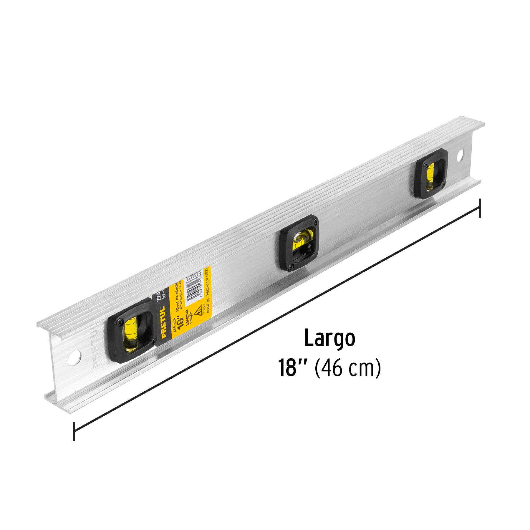 Nivel de 18' con cuerpo de aluminio, Pretul | NP-18P | 22458
