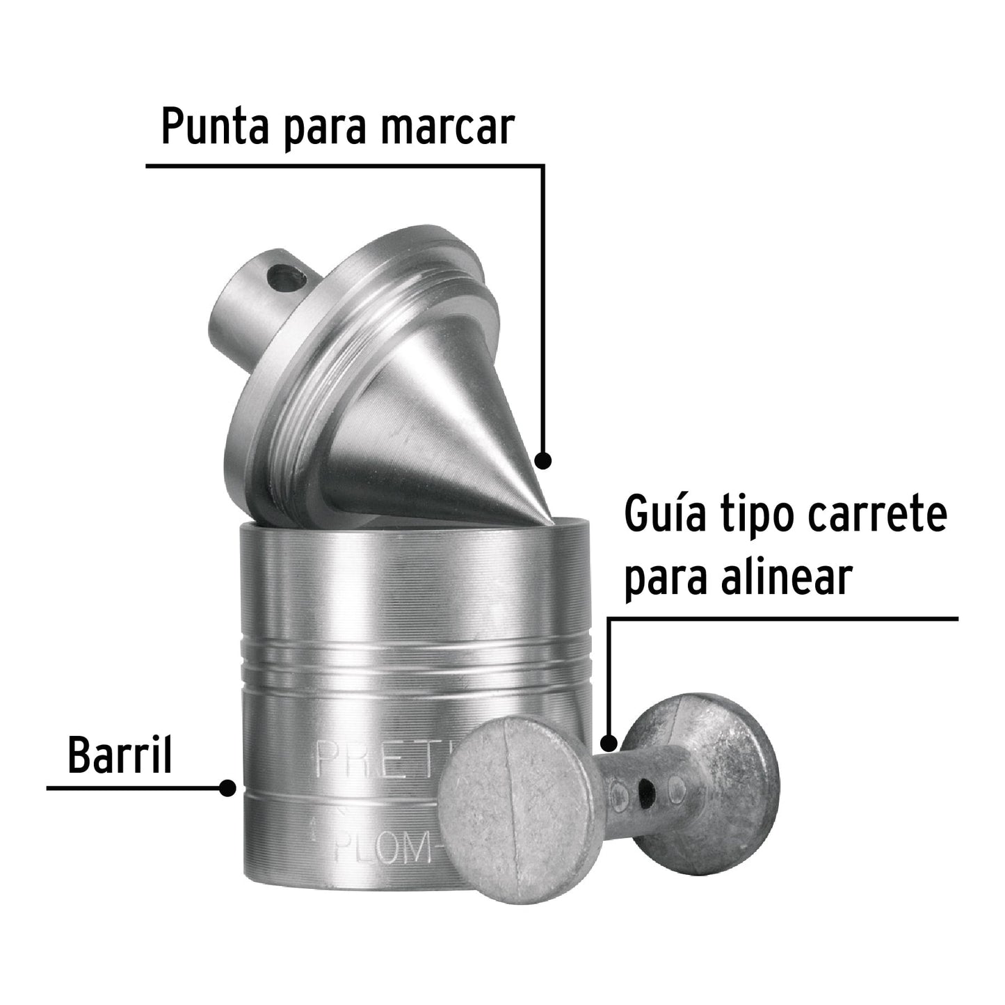 Plomada metálica de 340 g con centro, Pretul | PLOM-3Z | 22463