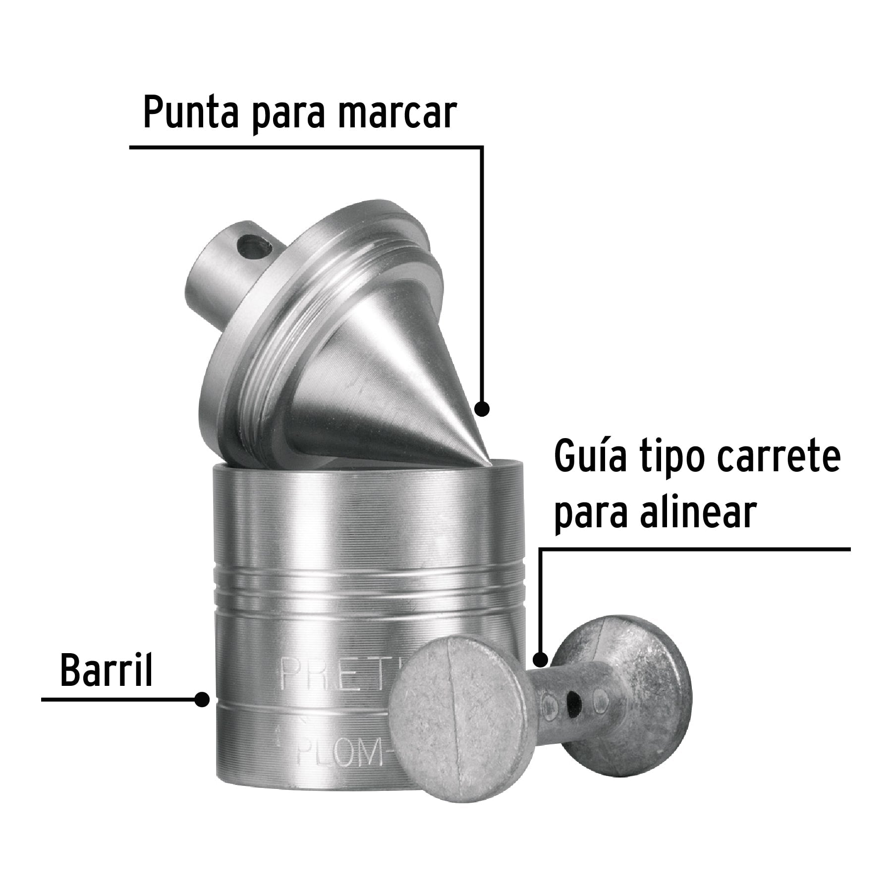 Plomada metálica de 340 g con centro, Pretul | PLOM-3Z | 22463