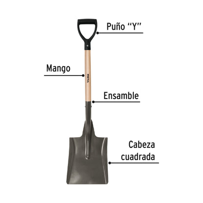 Pala cuadrada, puño 'Y', mango 28', Pretul | PCD-X | 22511